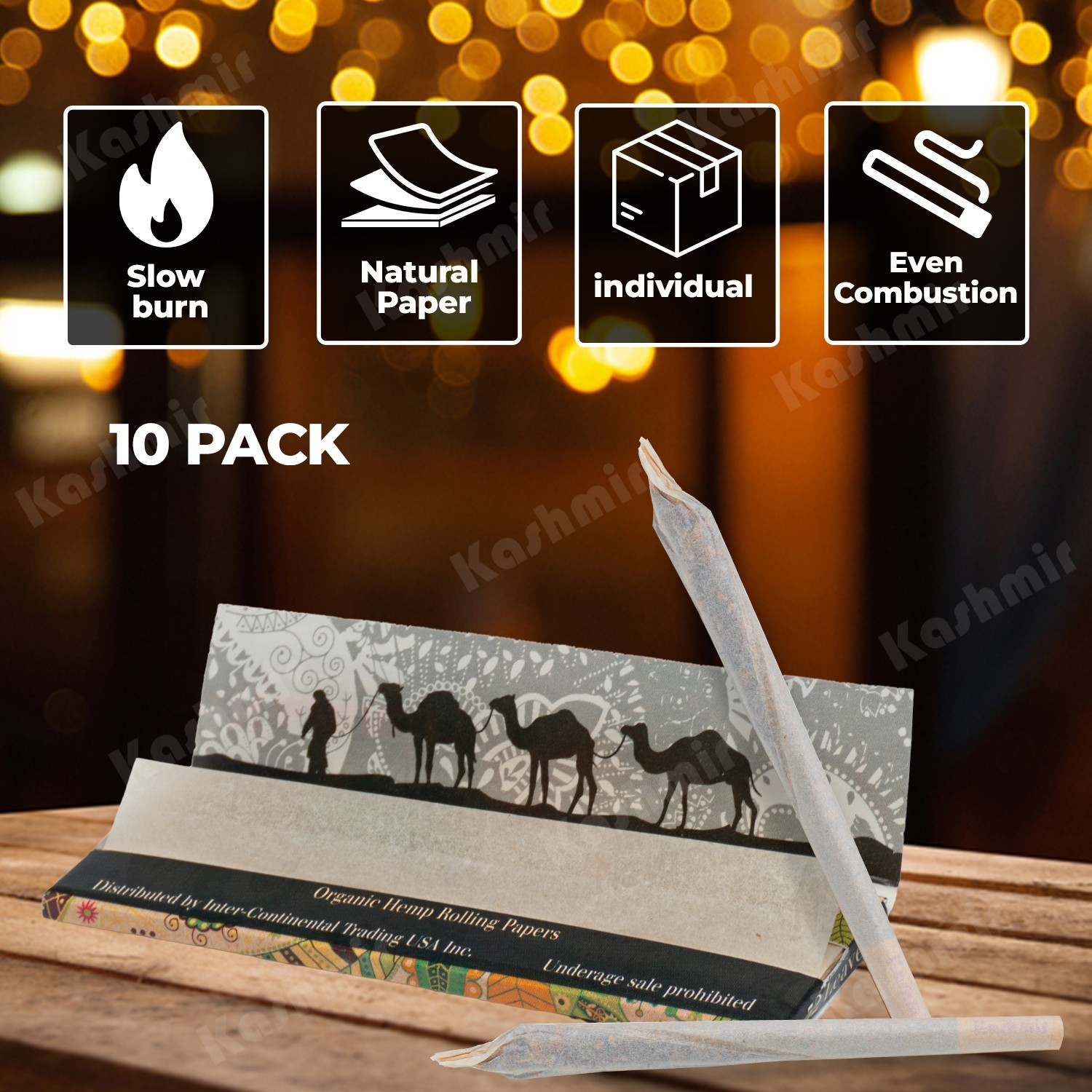Rolling Papers Organic Hemp Slim King Size 32 Leaves Pack (25 Pack Box) -Kashmir
