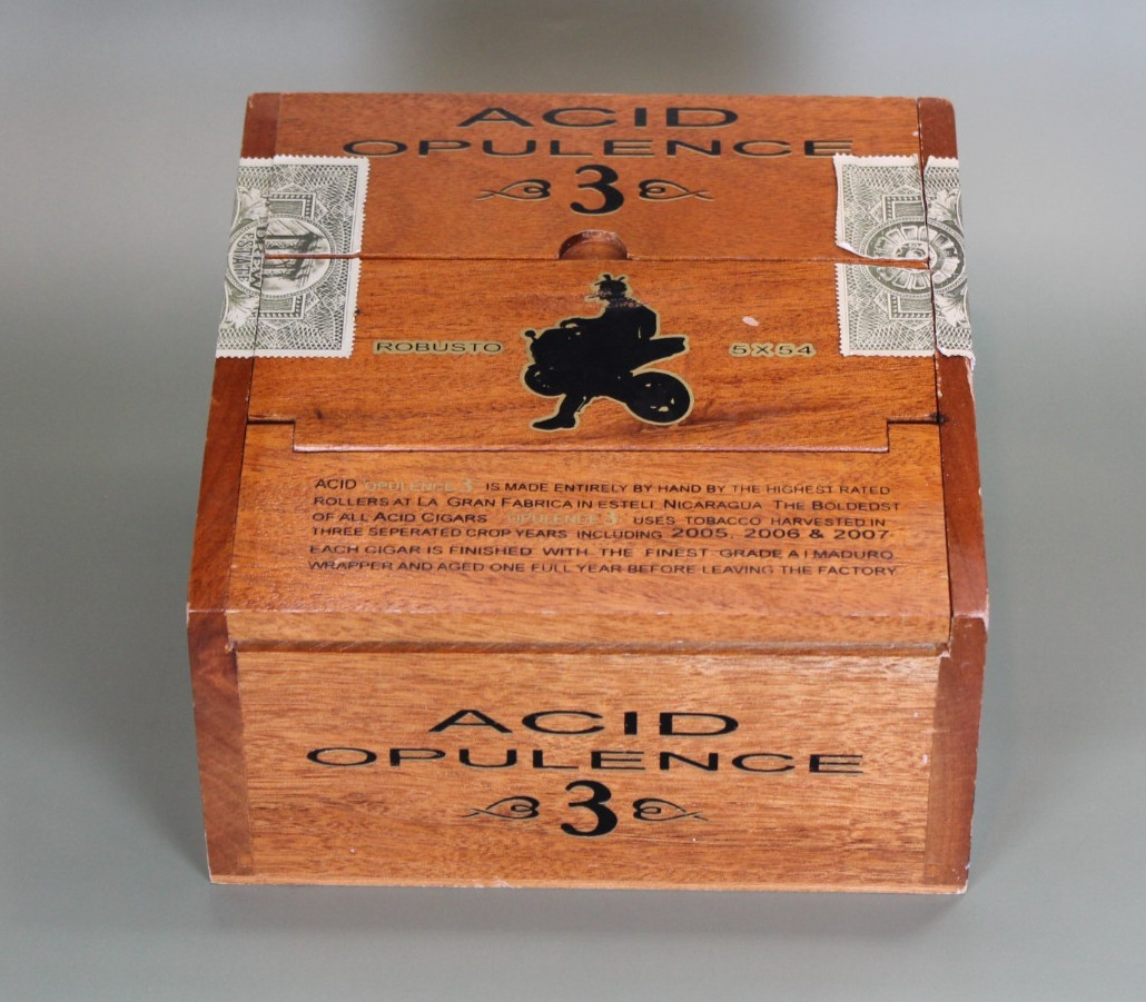Drew Estate – Acid Opulence 3 Robusto – Wood Cigar Box w/ Tri-Fold Lid Nicaragua
