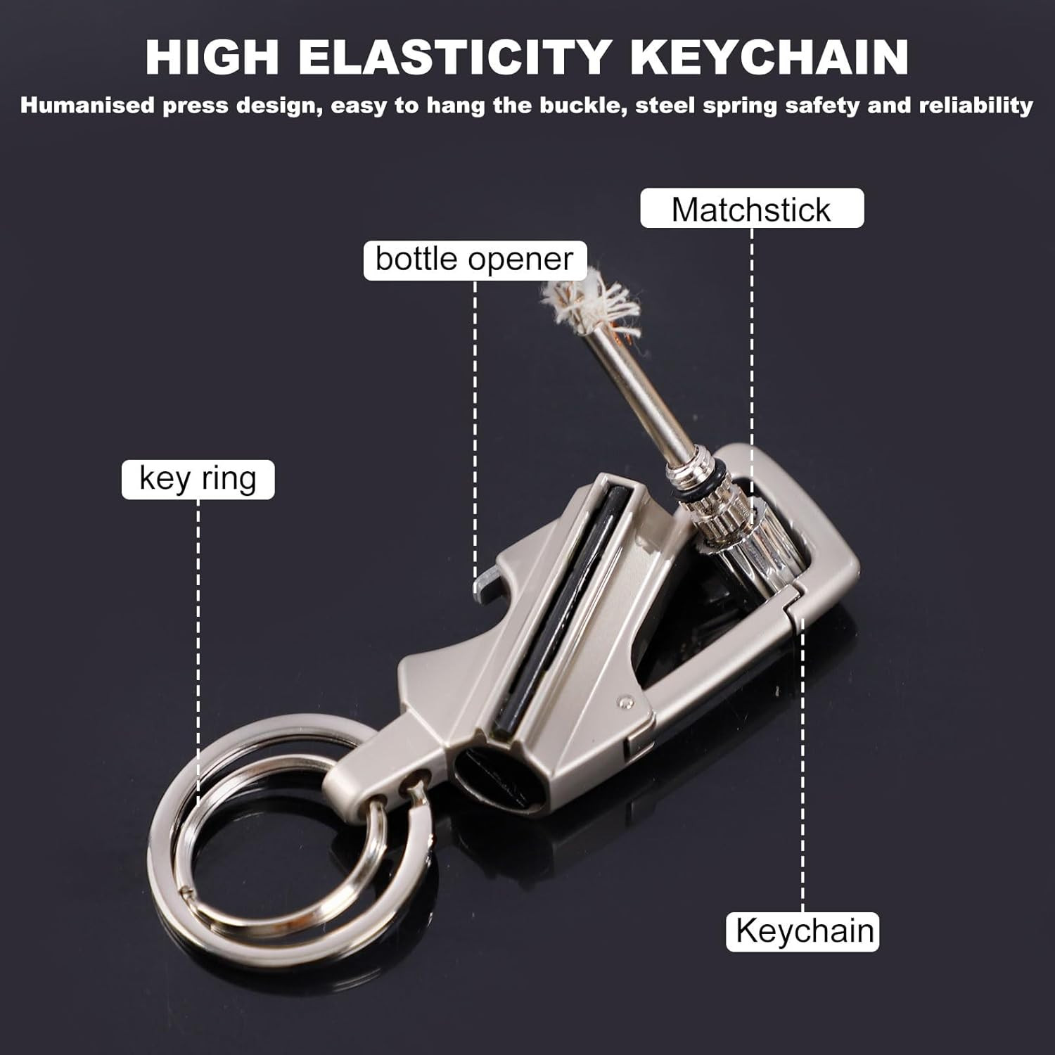Permanent Match Infinity Lighter w/ Multitool Keychain 2 in 1 Lighter Pipe Metal