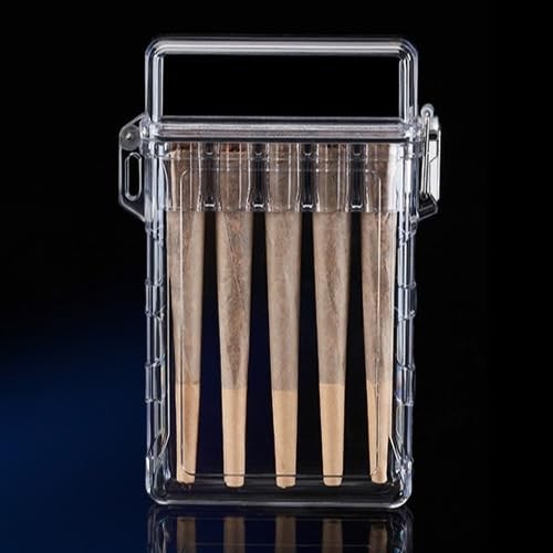 5-Hole Transparent SmellProof & Waterproof Cigarette Case,Portable Thickened Pre