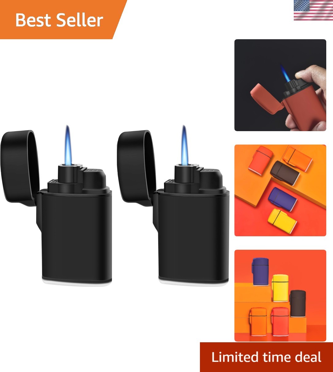 Mini Torch Lighter Windproof Jet Flame Butane Refillable Pocket Lighter for C…