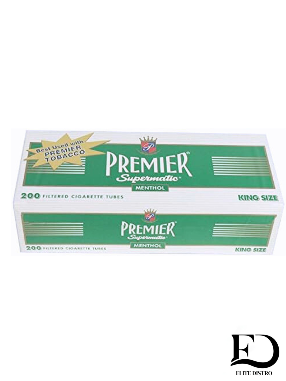 Premier Menthol King Size Filtered Tubes (200ct/Box) – (Pack of 10)