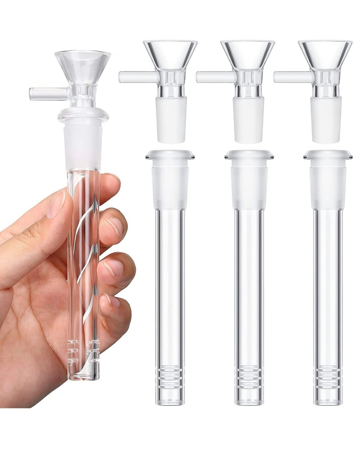 4Pack 5″ (insert 3.8”) Downstem +14mm Male Round Bowl