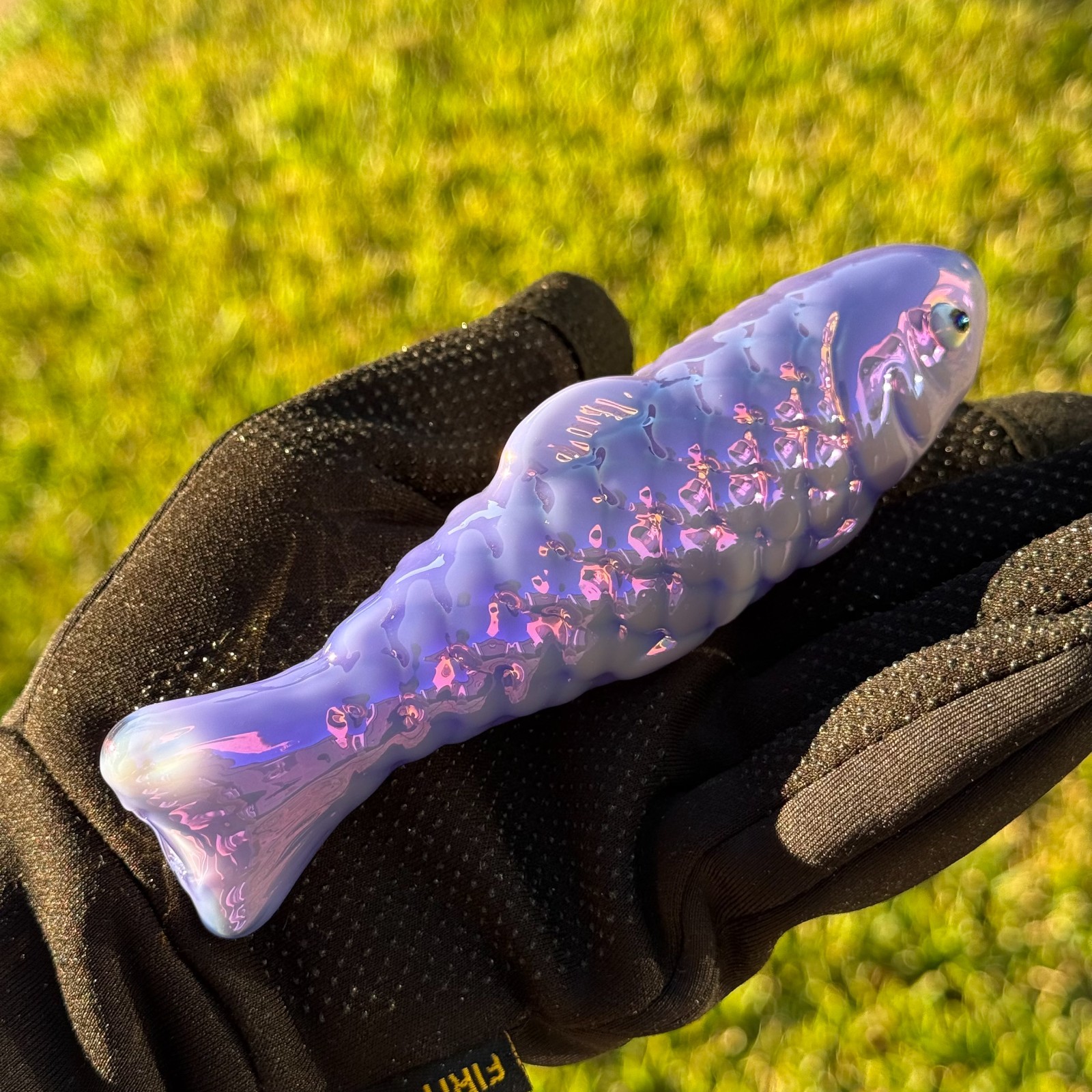 Purple Fish Glass Pipe Smoking Hand Spoon Pipe Tobacco Glass Smoke Bowl Gift