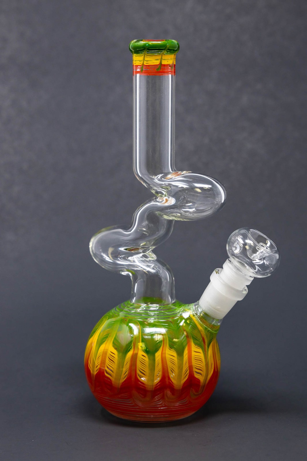 Hookah Water Pipe Glass 10″ Rasta Zong Round Bottom Bong