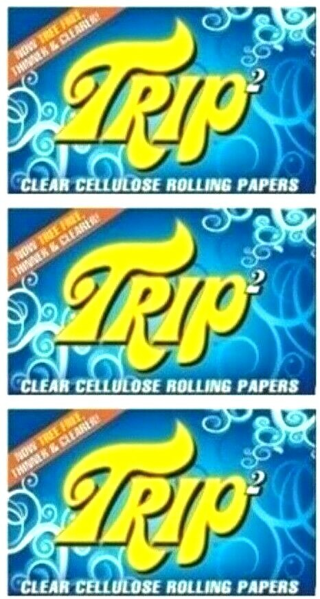 3x Trip 2 Clear King Size Transparent Rolling Papers Trip2 USA Shipped