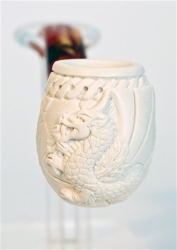 Standard Regular Meerschaum Pipe – EMBOSSED DRAGON