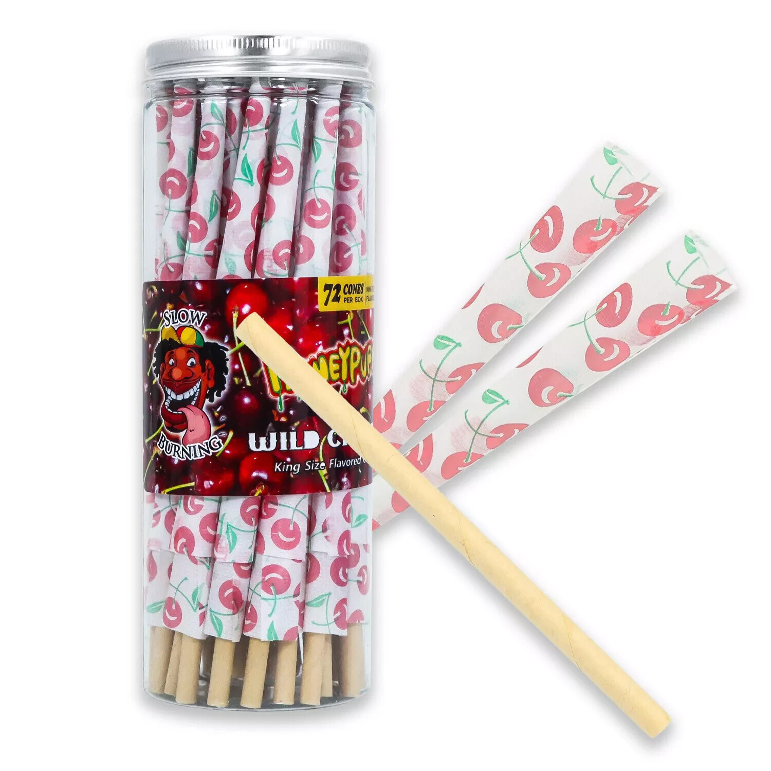 HONEYPUFF King Size Classic Pre Rolled Cones Rolling Paper Fruit Flavor 72 Cones