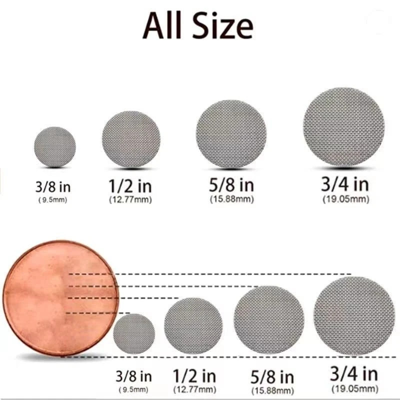 Pipe Screens Stainless Steel Screen Filters for Smoking 0.75 Inch 200 Pcs