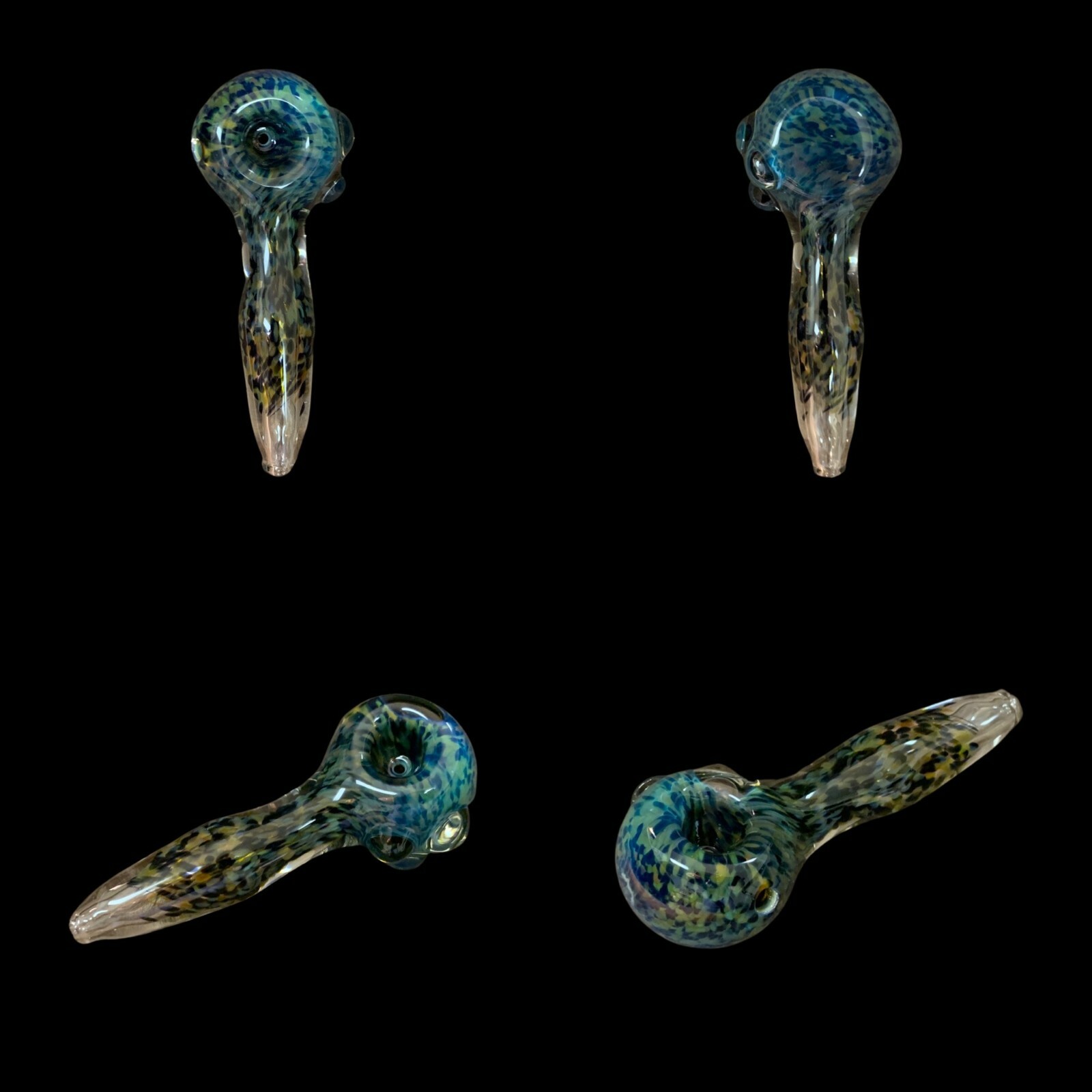 Alaskan Thunder and Silver Sea Frit Spoon 5″ x 2″ Glass Pipe Bowl Pipes