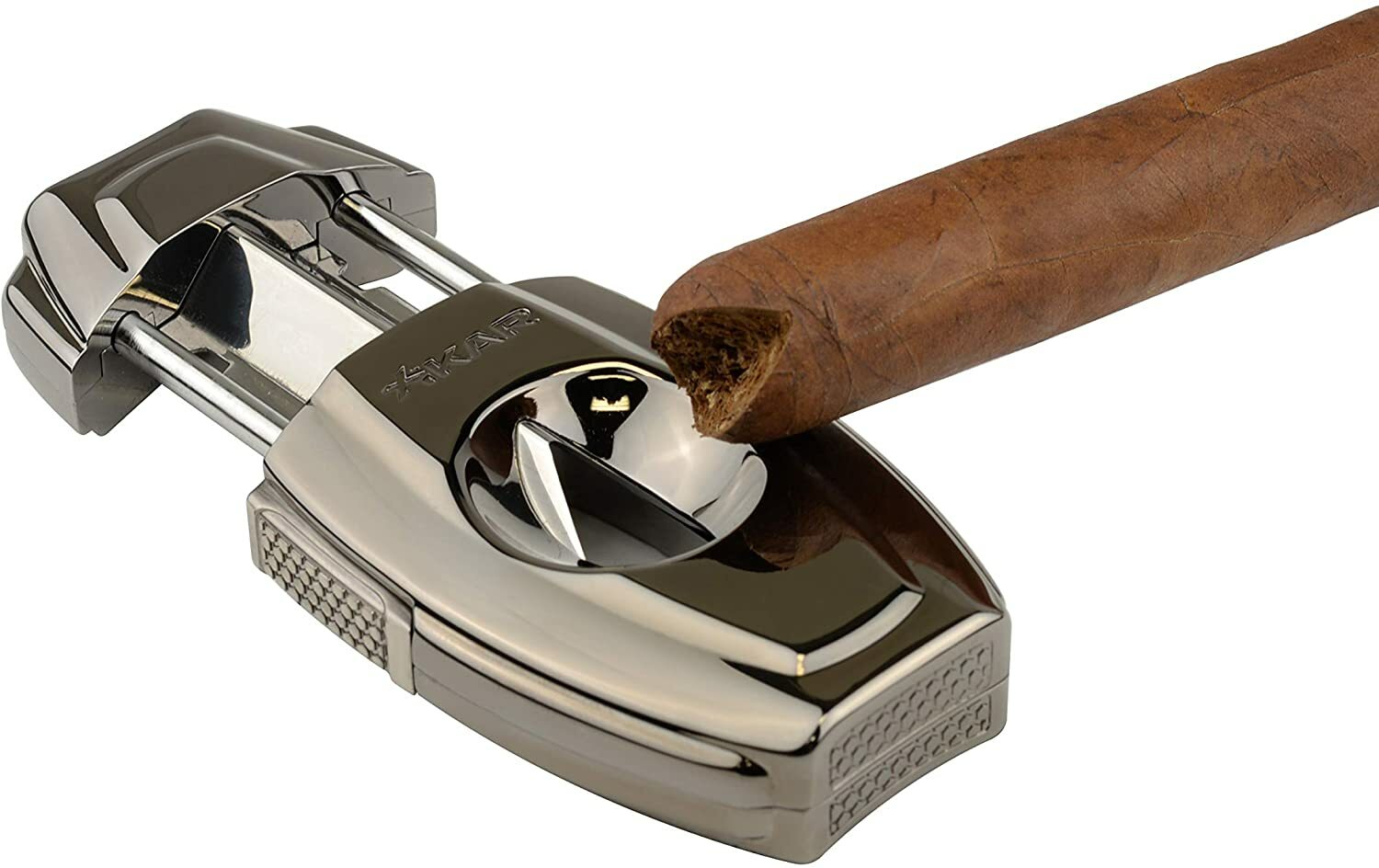 Xikar VX2 V-Cut Cigar Cutter, Spring-Loaded, Ergonomic Design, Gun-Metal