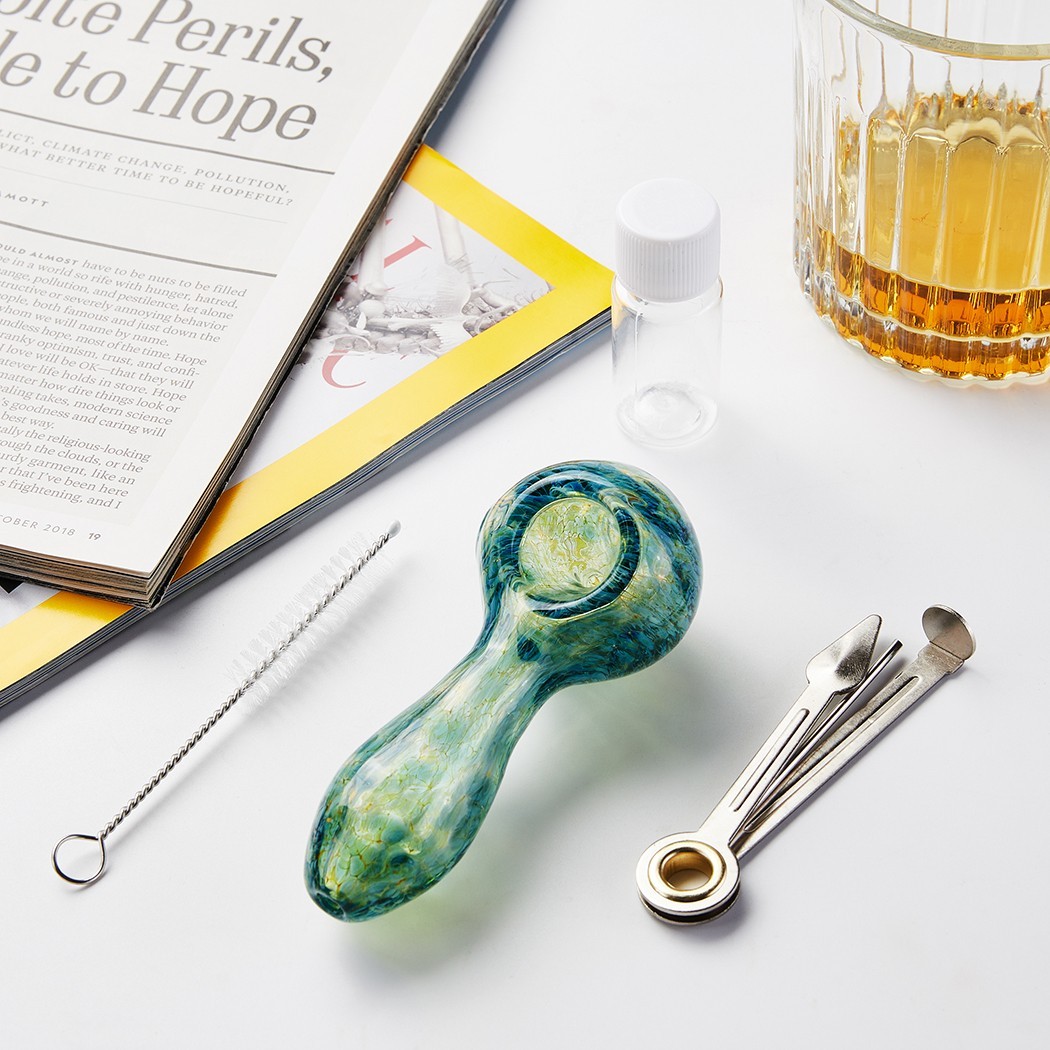4 Inch Tobacco Smoking Glass Pipe Gorgeous Bowl Collectible Handmade Pipes