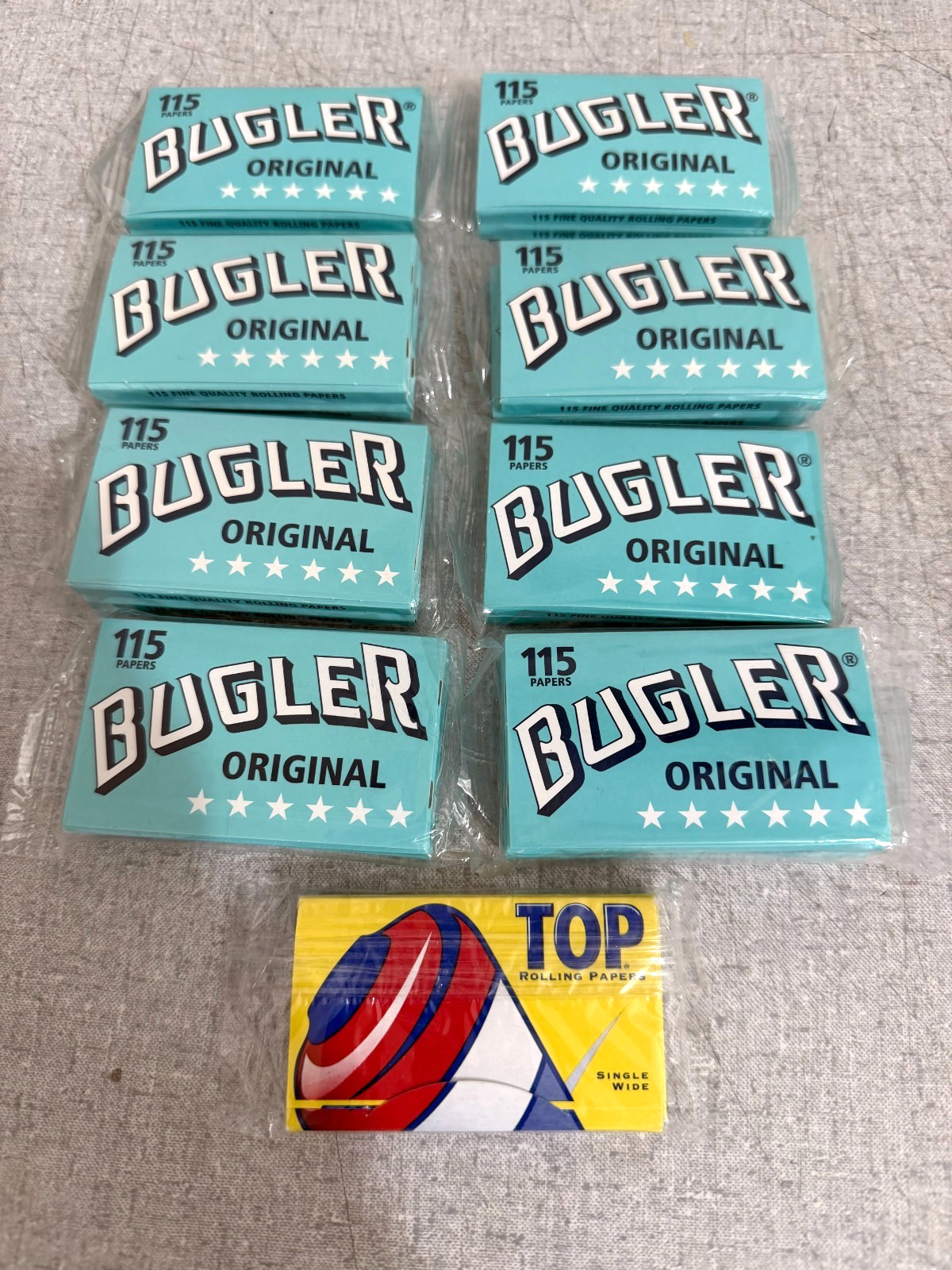 16 Packs Bugler Original Cigarette Rolling Papers 115 Each Pack + 200 Top Papers