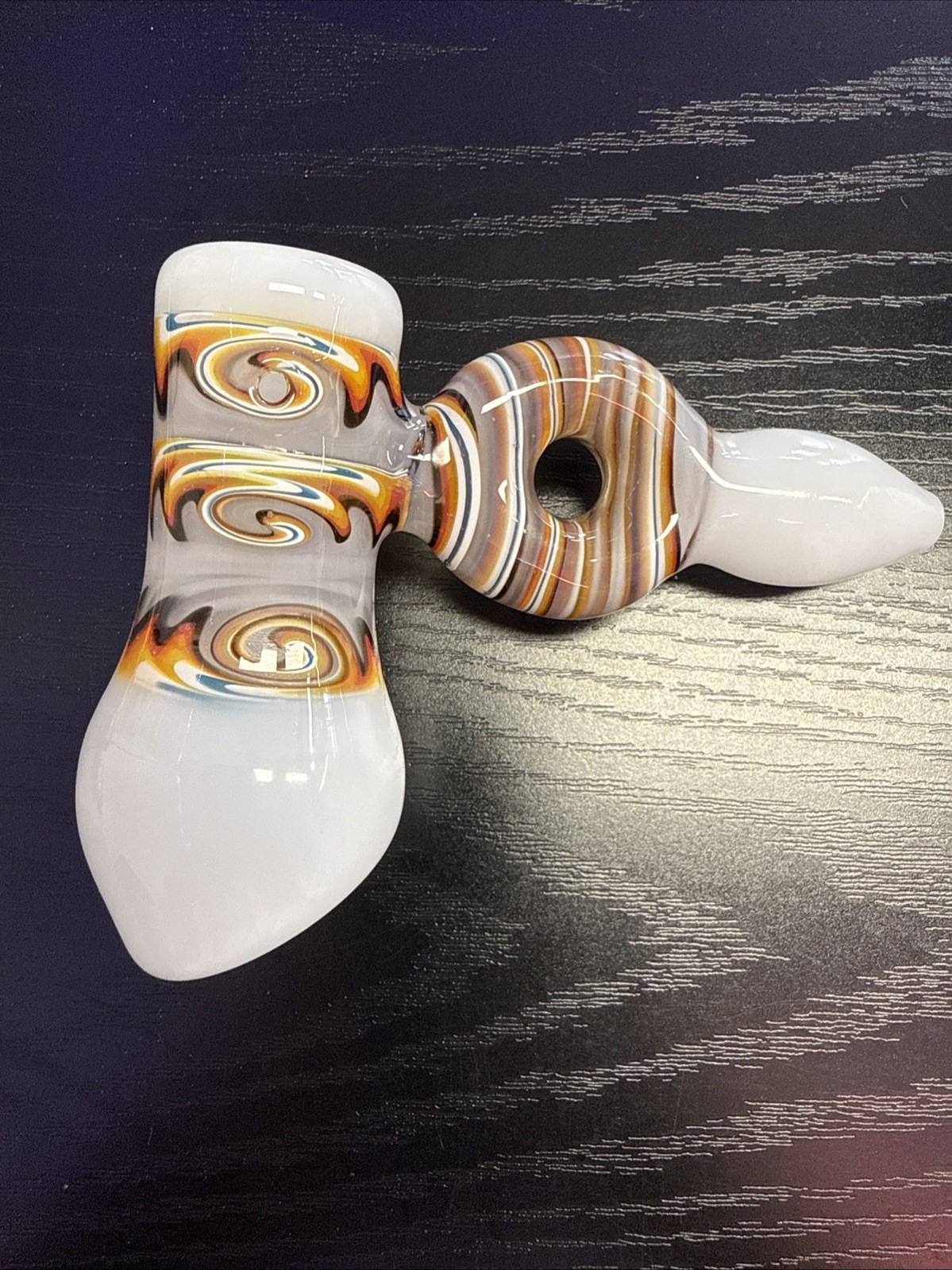 Hammer Bubbler Wig Wag 5″ Glass Pipe Marble Flower