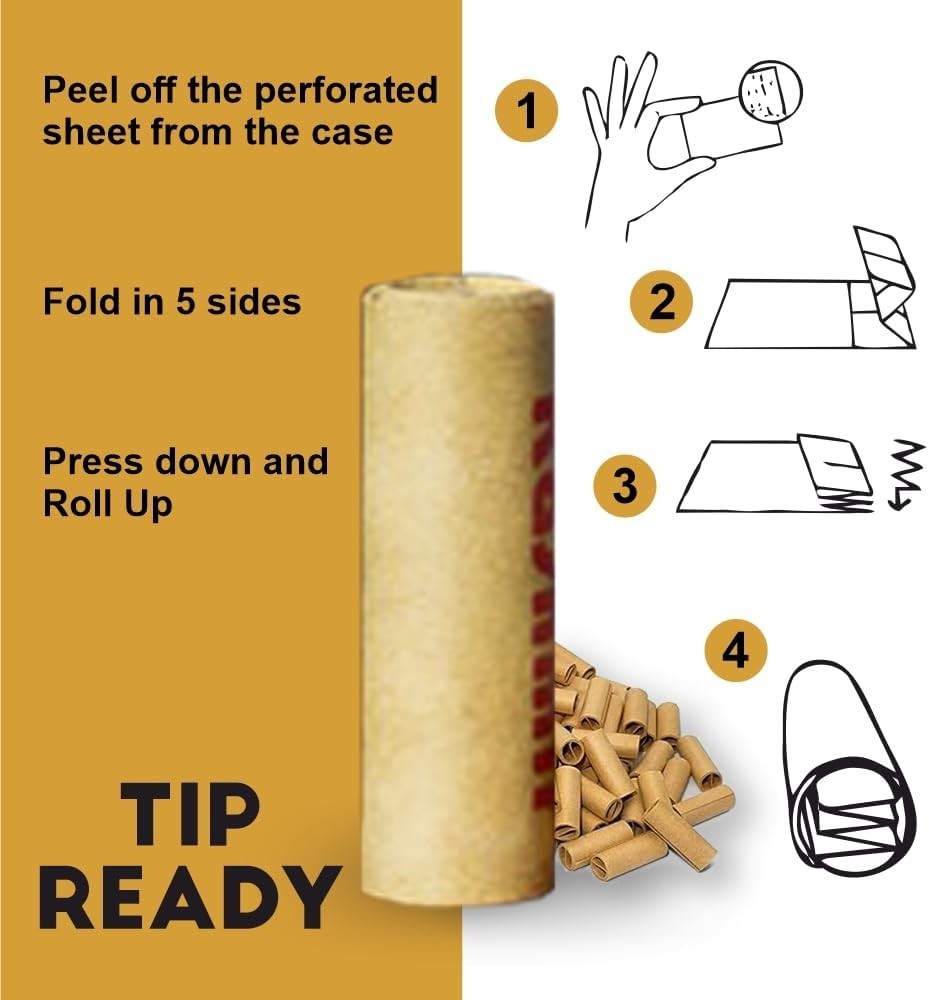 Filter Tips Unbleached Pre Rolled Filter Tips 20 Packs – 21CT each Rolling Tips