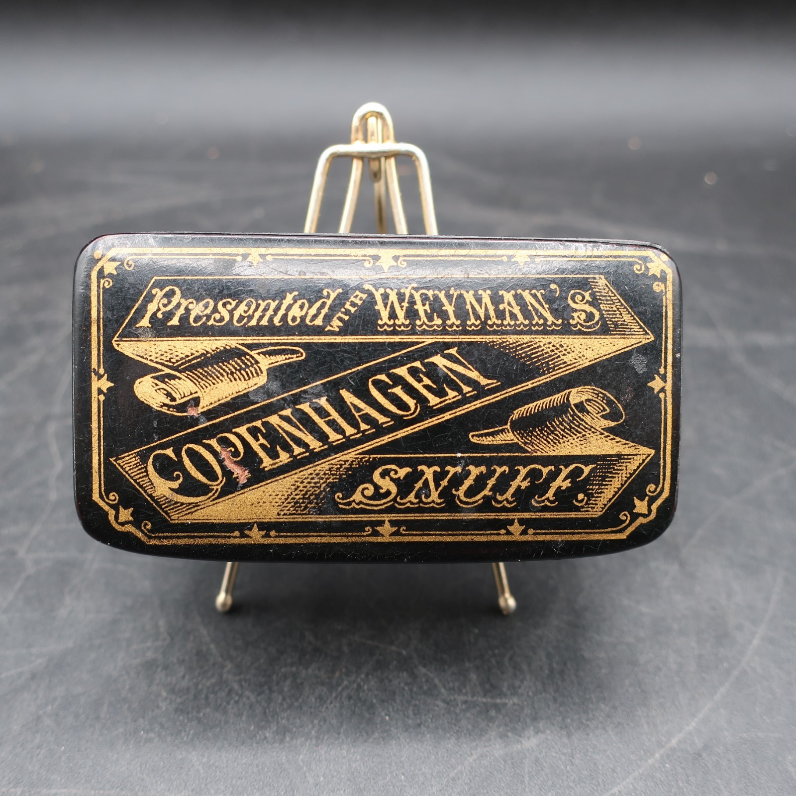 Antique 1800’s Copenhagen Weyman Bros. Snuff Laquered Box RARE – EXCELLENT