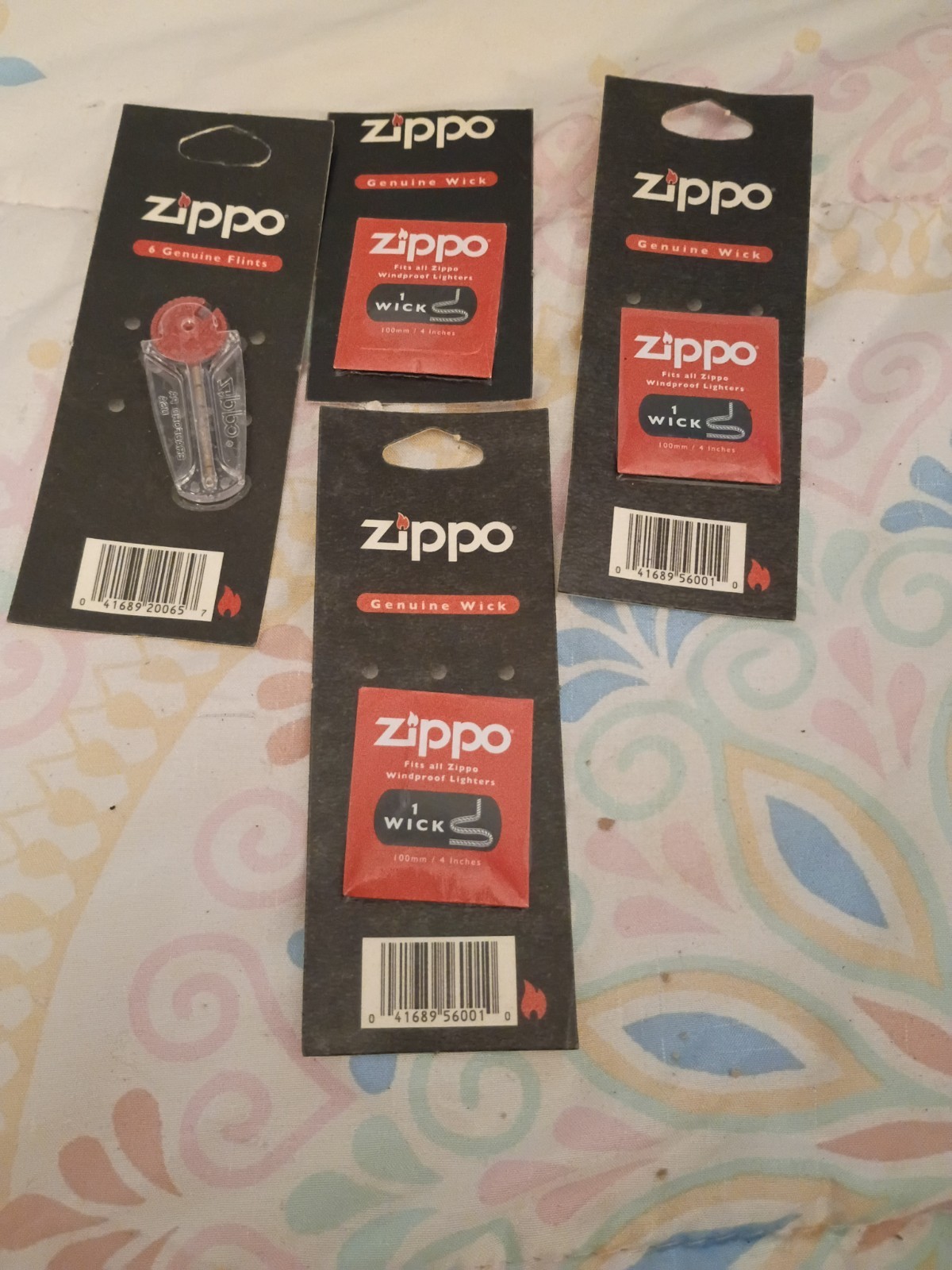 Zippo Genuine Wick 1 Pack & Genuine Flints 6 Pack Lot UPC 041689200657