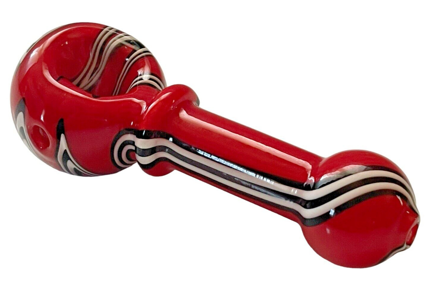 4.5″ Glass Tobacco Smoking Pipe Handmade In USA Heavy Strong Portable Red