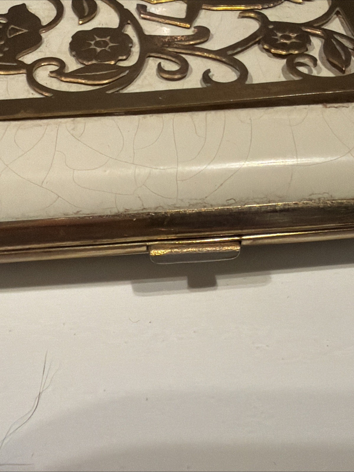 B.A. Ballou & Co. Inc – Art Deco Cigarette Holder w Filigree Gold Brass Overlay
