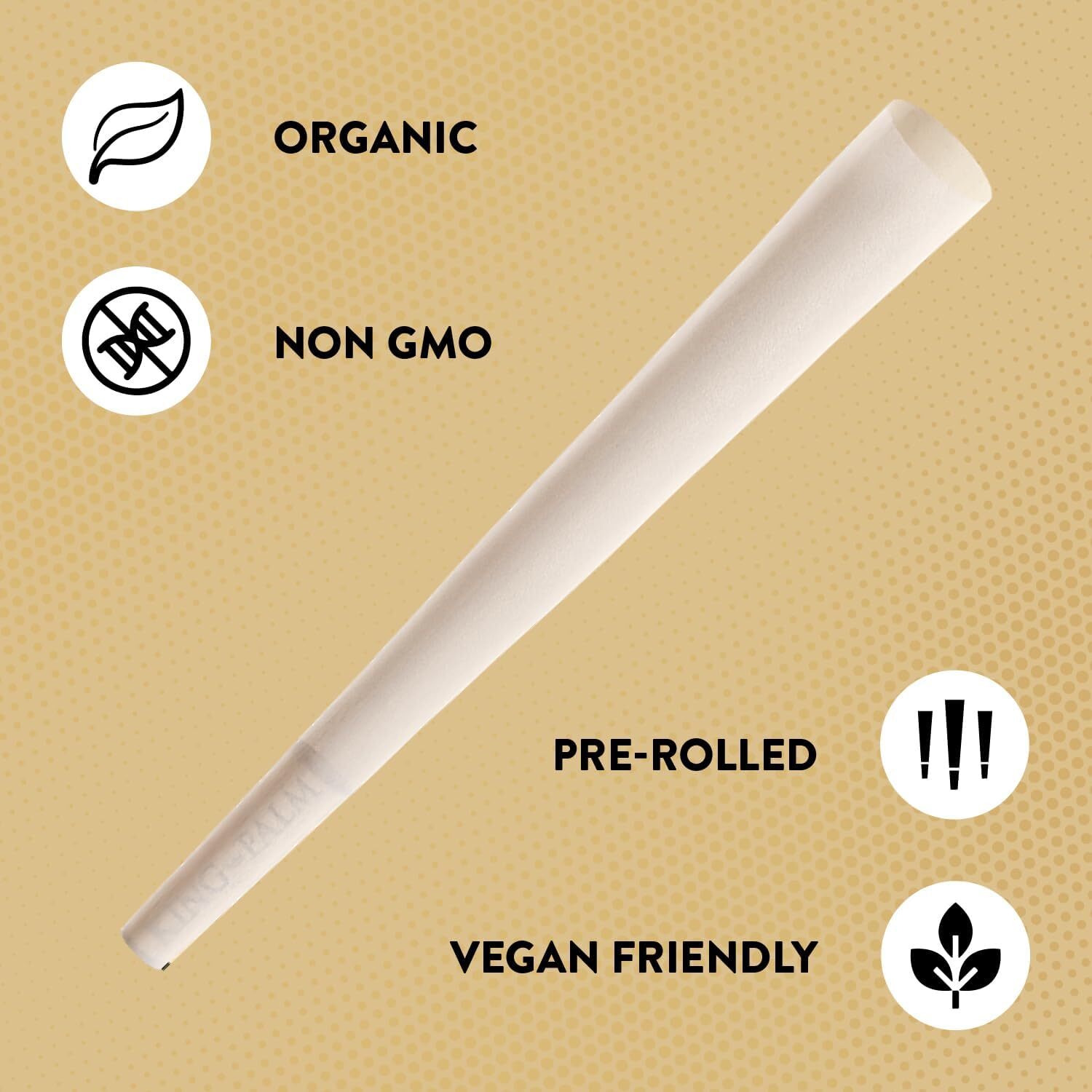 King Palm | King Size | California Cream| Prerolled Paper cone with Tips | 100Ct