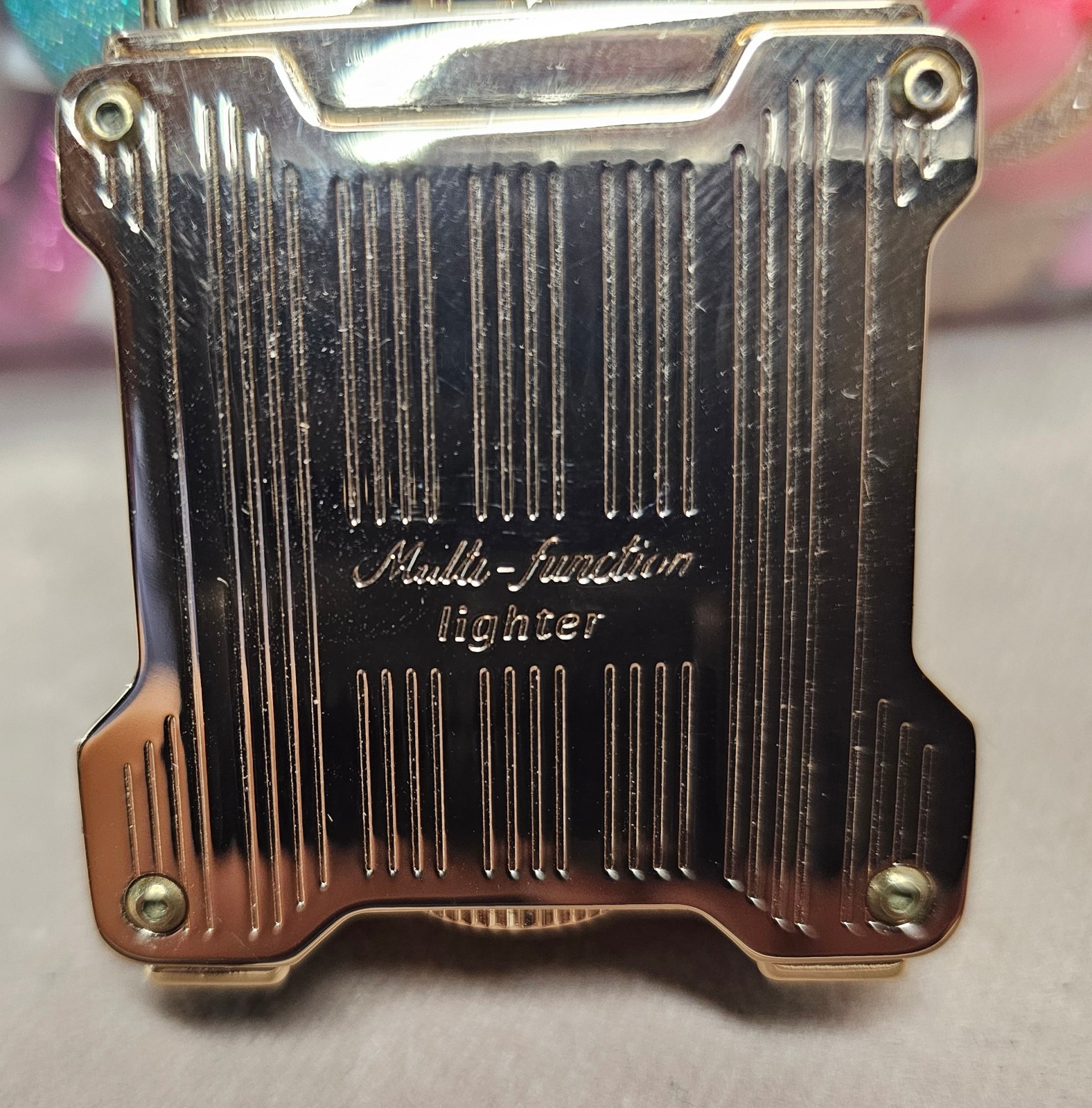 NEW RARE Gold Tone Cigarloong Dual Torch Antique Style Table Lighter w/Box Metal