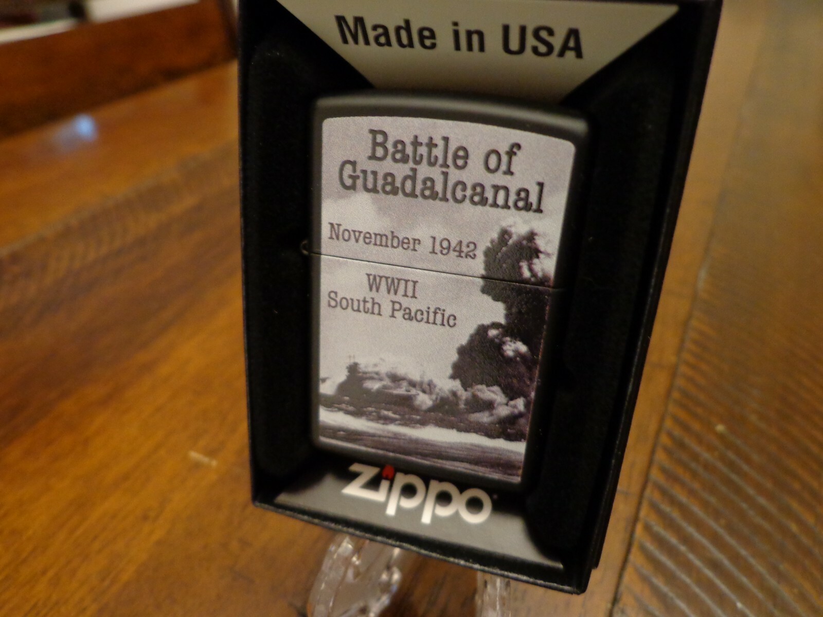 WWII BATTLE OF GUADALCANAL NOVEMBER 1942 SOUTH PACIFIC ZIPPO LIGHTER MINT IN BOX