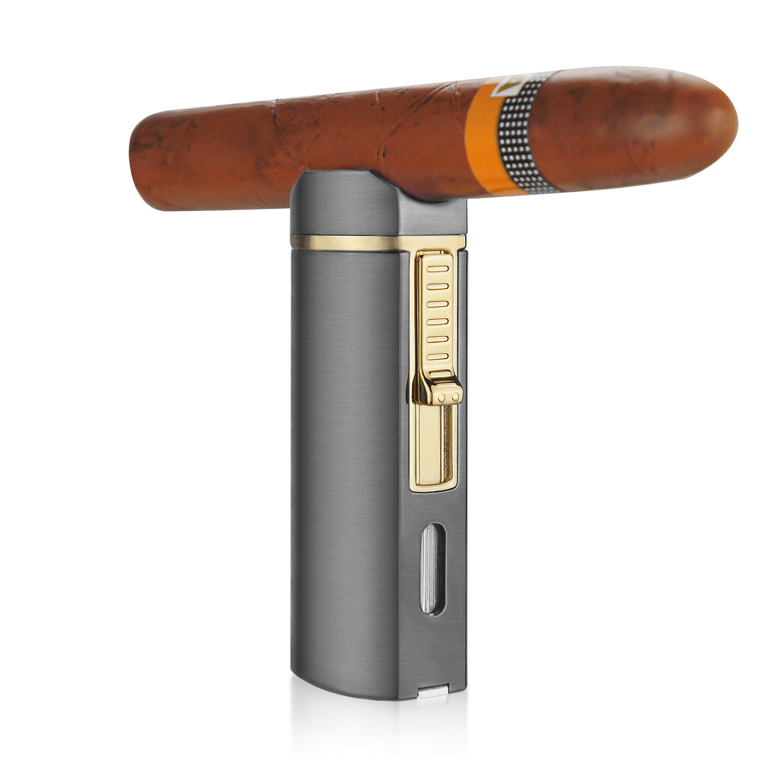 Metal Cigar Lighter Tobacco Lighter 3 Torch Jet Flame Refillable With Punch tool