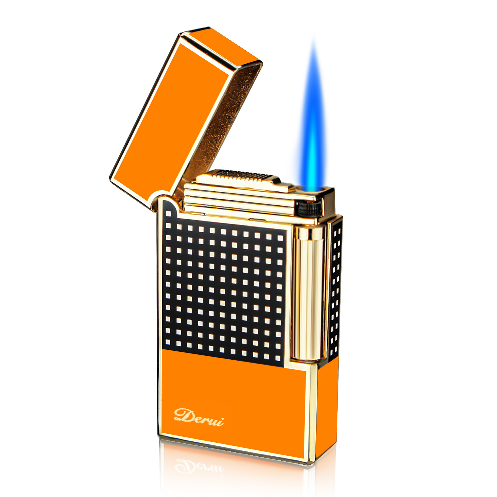 Cigar Lighter Torch Jet Blue Flame Refillable Butane Gas Lighter with Punch gift