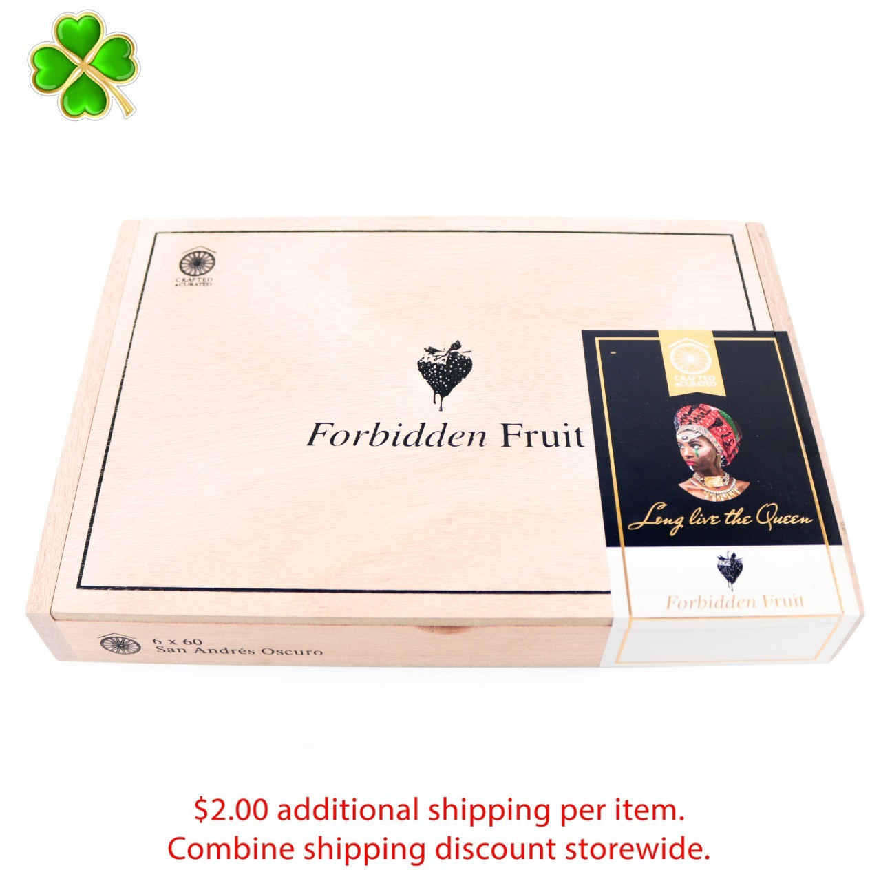 Forbidden Fruit San Andres Oscuro 6 x 60 Empty Wood Cigar Box 10″ x 7″ x 1.25″