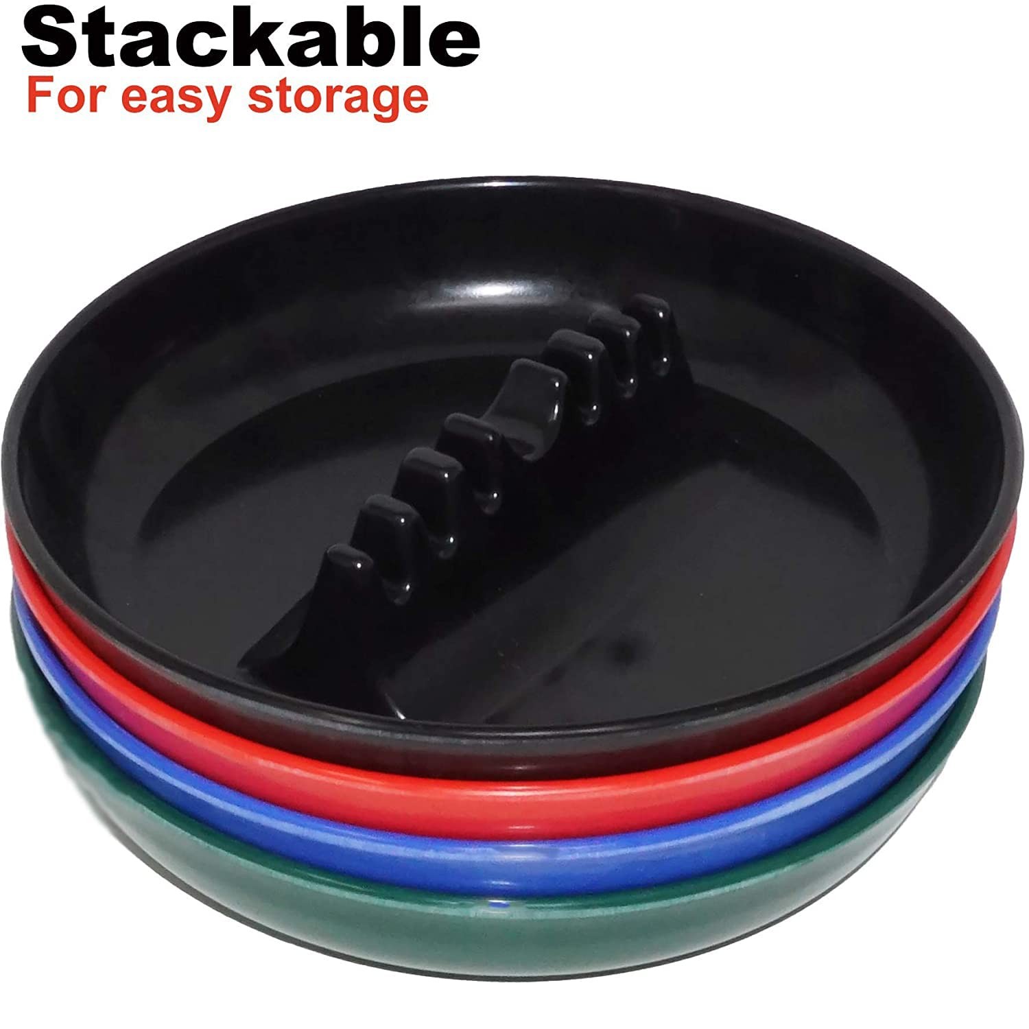 4 Pack Plastic Ashtray for Cigarettes Indoor Outdoor Large Tabletop Ashtray