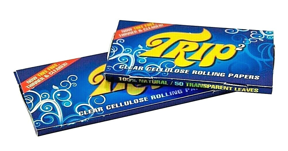 2X Trip 2 King Size Rolling Papers Clear Trip2 40Lvs/Pk Buy 4@$1.96/PK! USA SHPD