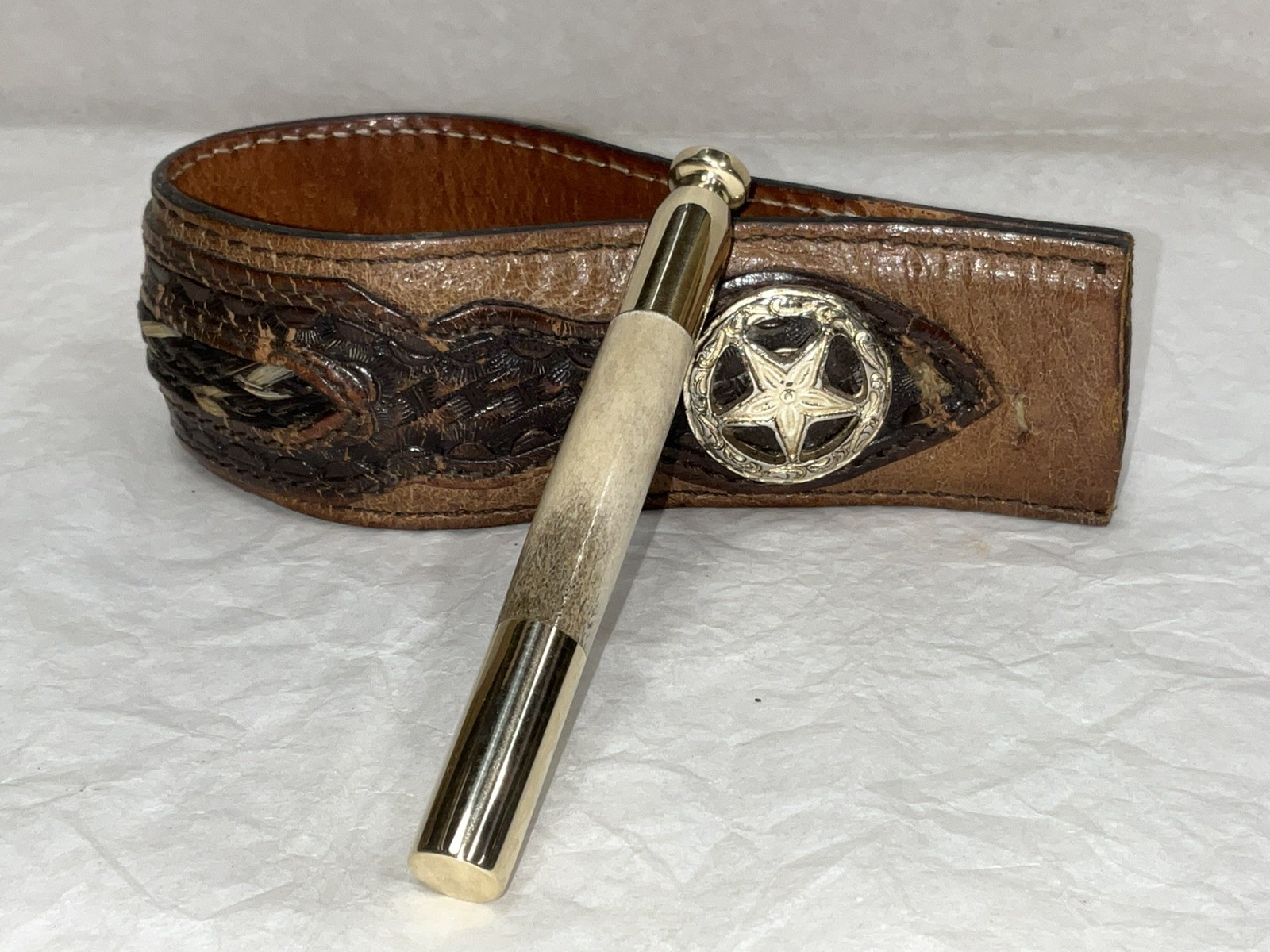 Tobacco Pipe Tamper And Pick Tool, whitetail Deer Antler And Brass!!!