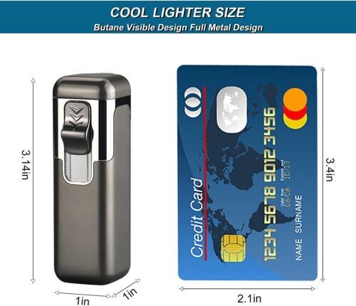 Torch Lighter Quad 4 Jet Blue Flame Refillable Butane Cigar Lighter with Punch