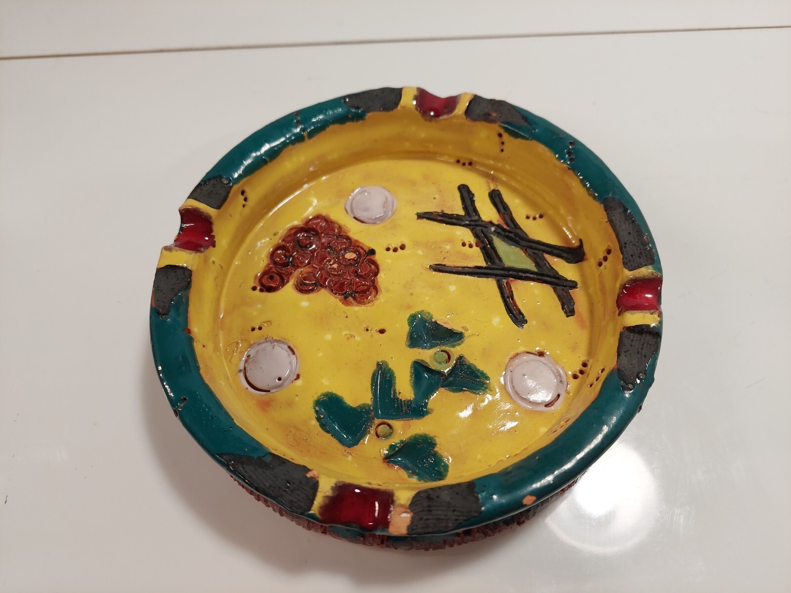 Super Mercado Art Homemade Ashtray Colorful Display Art Piece Mexico Mexican 6″