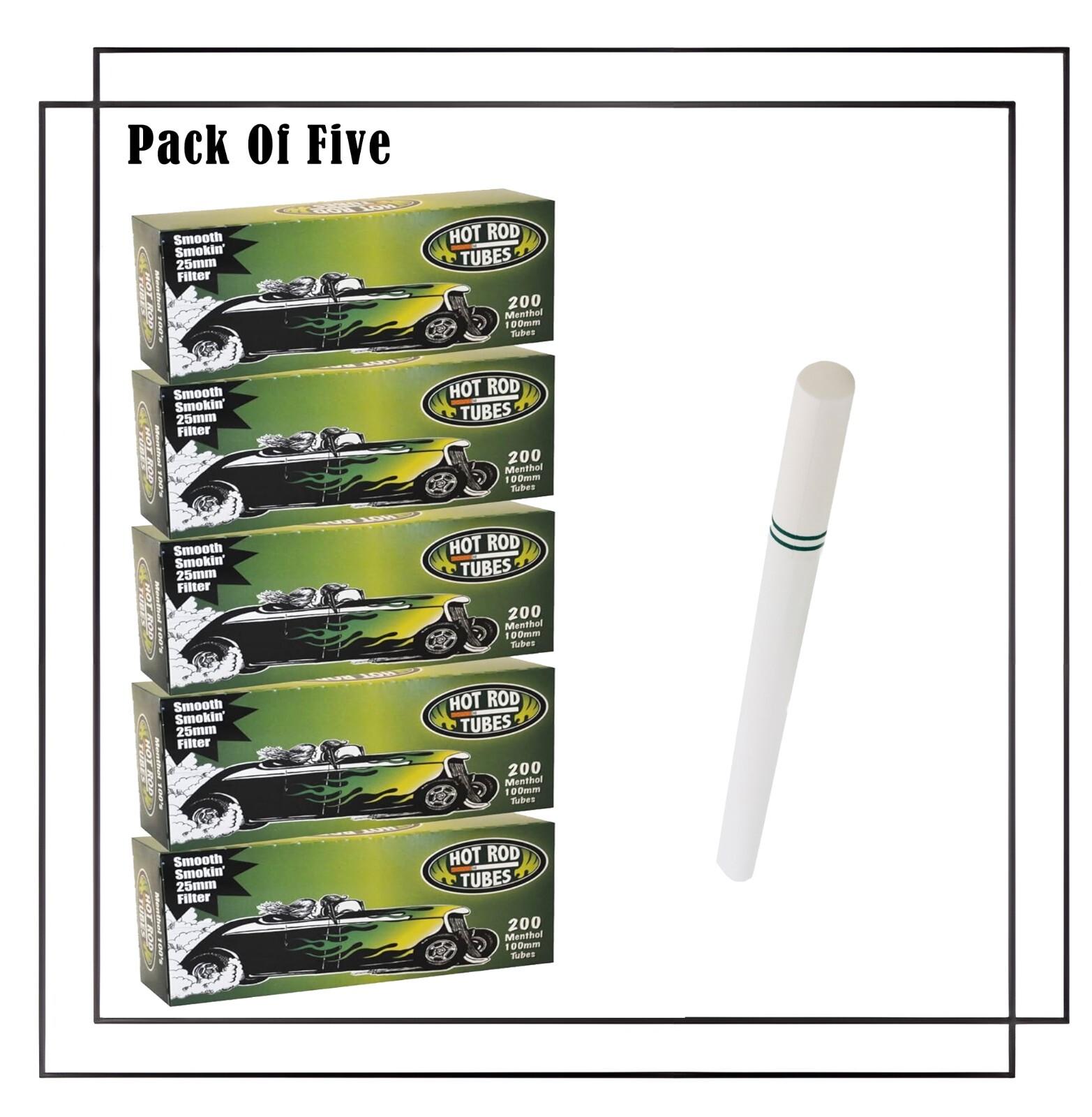 Hot Rod Menthol 100s Cigarette 200ctTubes 5pack