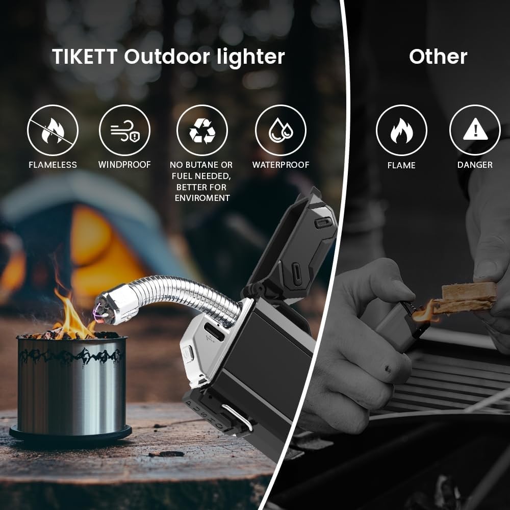 Long Neck USB Rechargeable Lighter – Waterproof, Windproof for Indoor & Outdoor