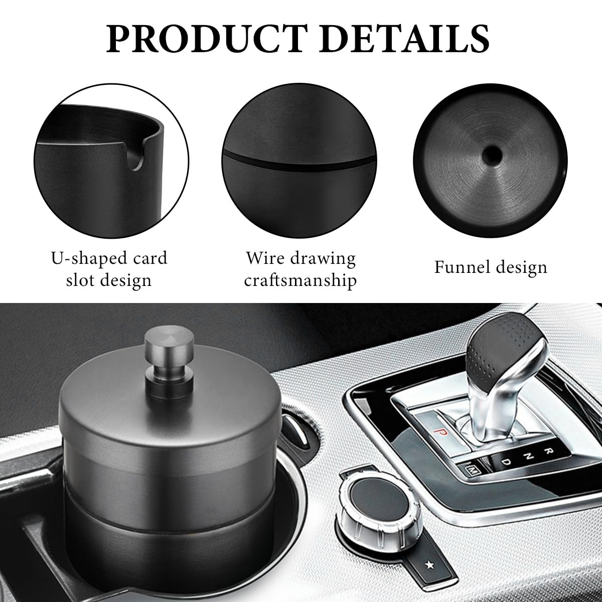 KVAEY Car Ashtray with Lid, Stainless Steel Durable Smokeless Smell Proof Ash…