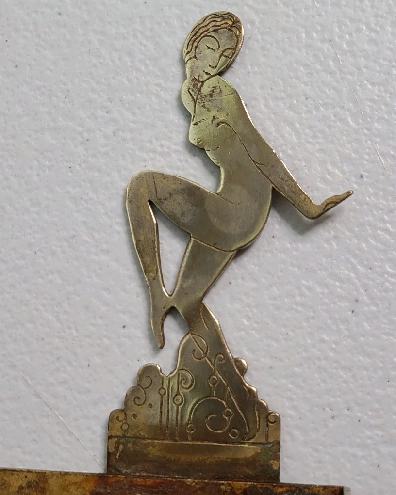 Art Deco Nude 1930s Brass Ashtray Frame Holder