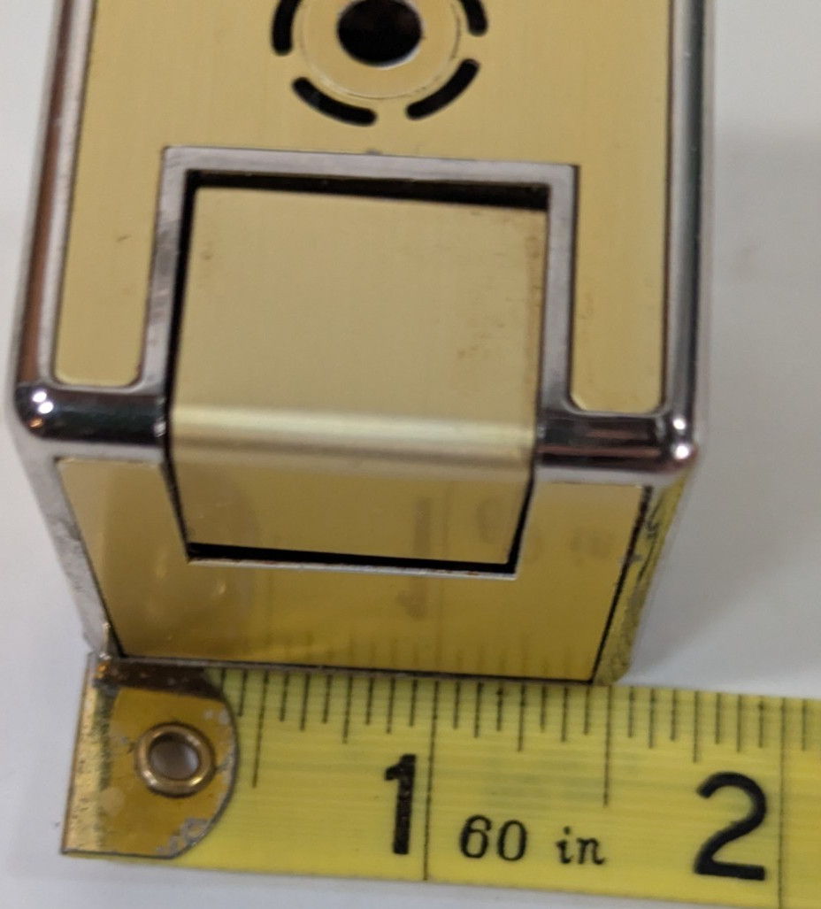 Vintage Hadson Boxlite Lighter Cube Box 2″x1.5″ Gold Japan Untested