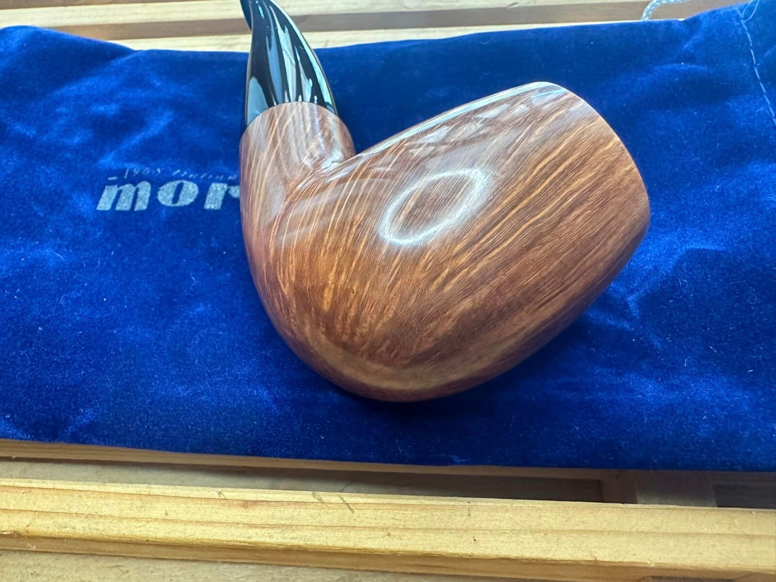 Moretti Bent natural briar pipe smooth high grade chubby handmade 301 oz.2,3