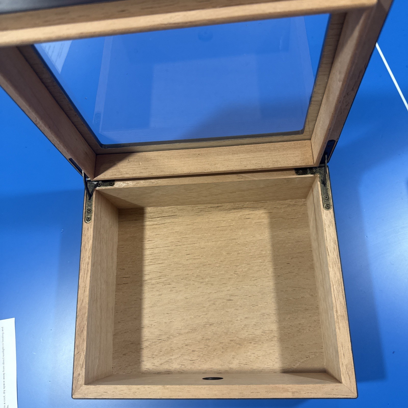 New20 Cigars Humidor Storage Box Desktop Glasstop Humidifier Hygrometer Wood Box