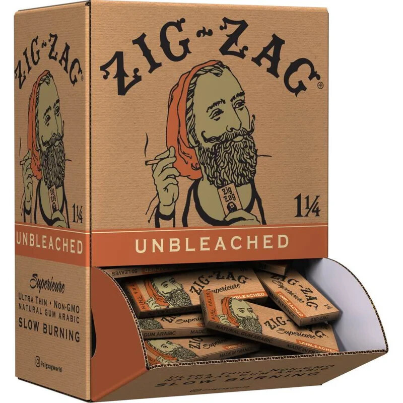 😎FULL BOX ZIG ZAG UNBLEACHED SUPERIEURE PAPERS✨1 ¼ SIZE✨48 BOOKLETS