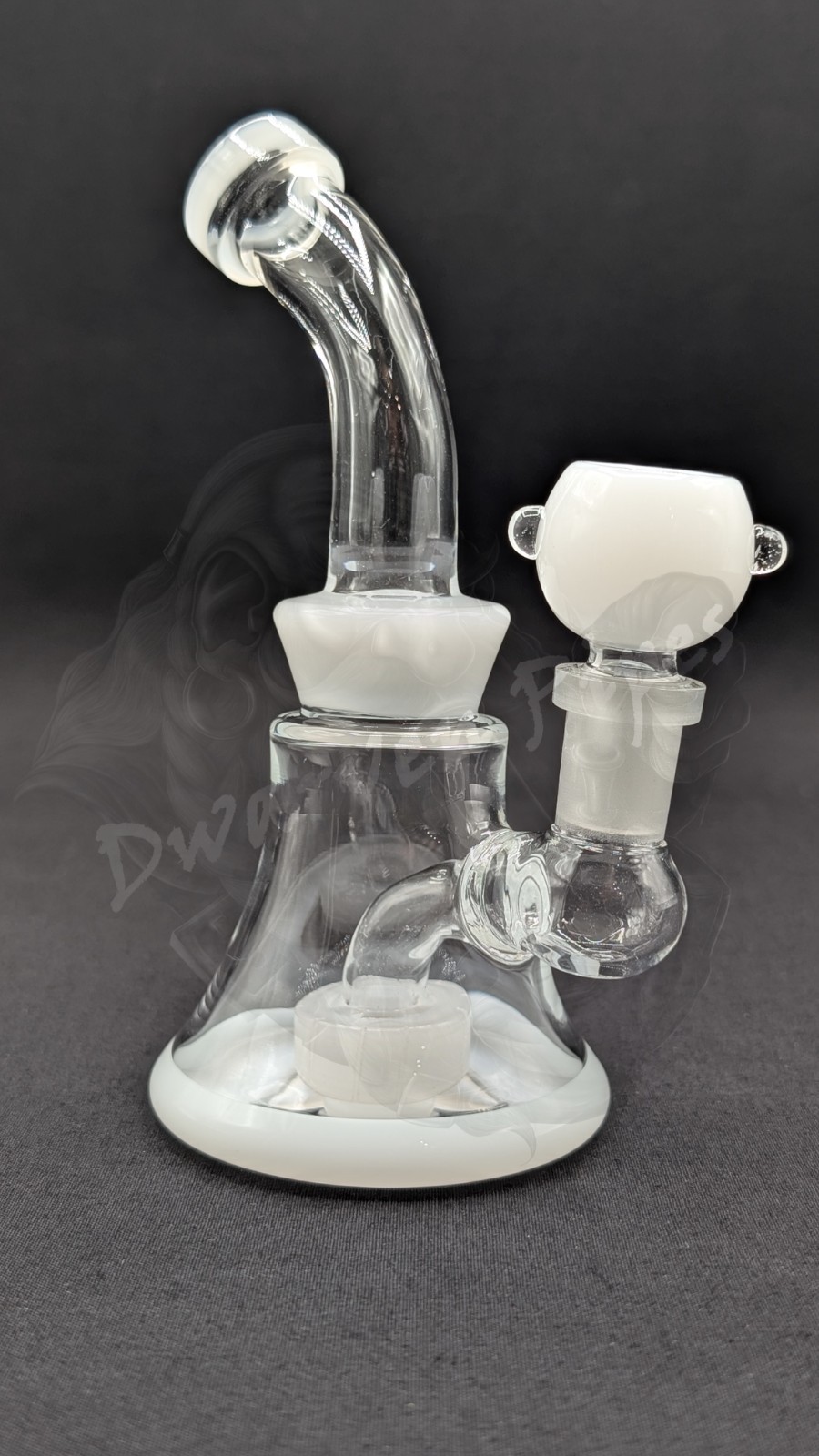 6″ Inch Glass Hookah Water Pipe Bong Bent Neck Perc White