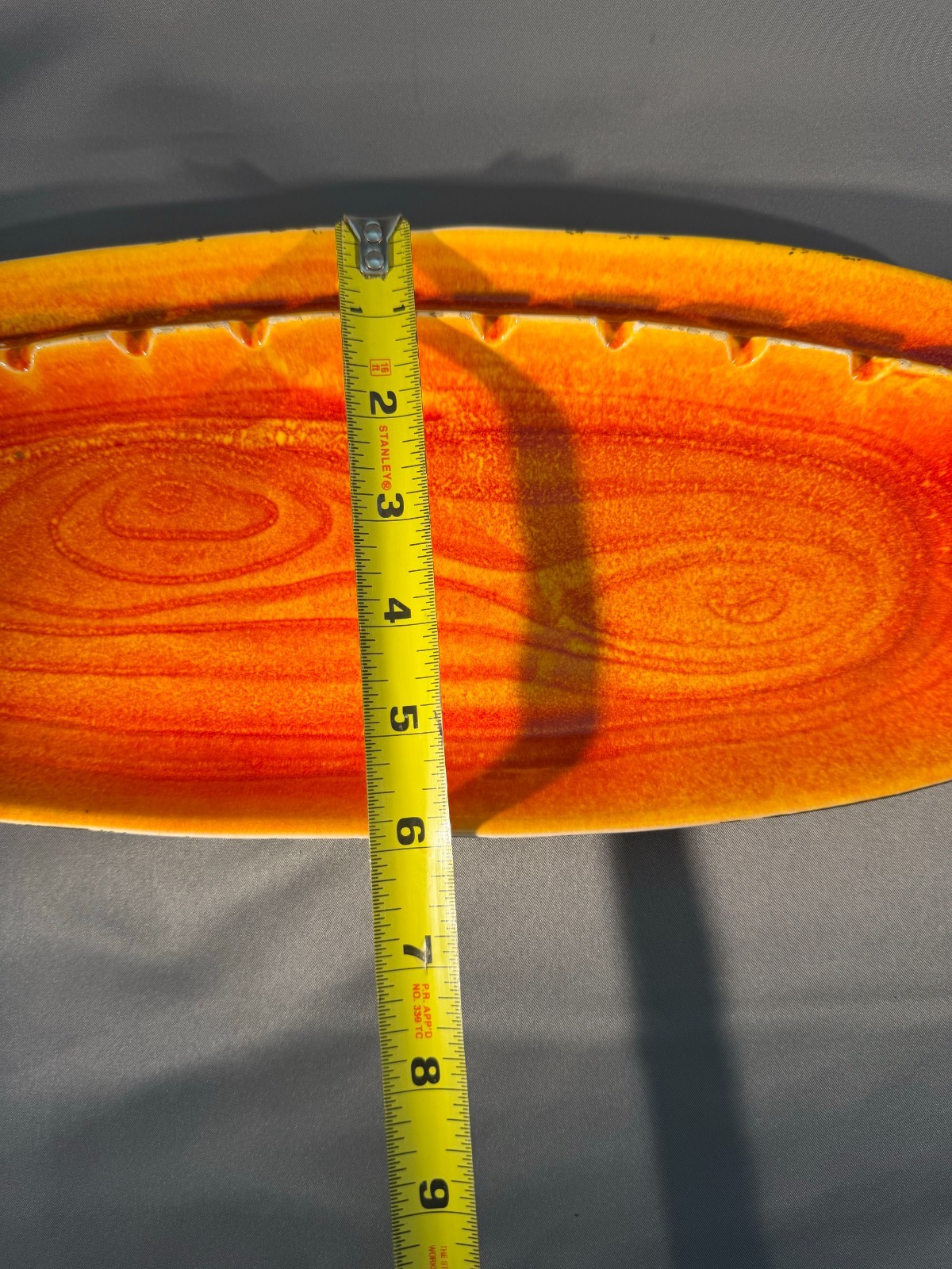 Vintage California D23 USA Pottery Orange Lava Acid Glaze Atomic Age Ashtray MCM
