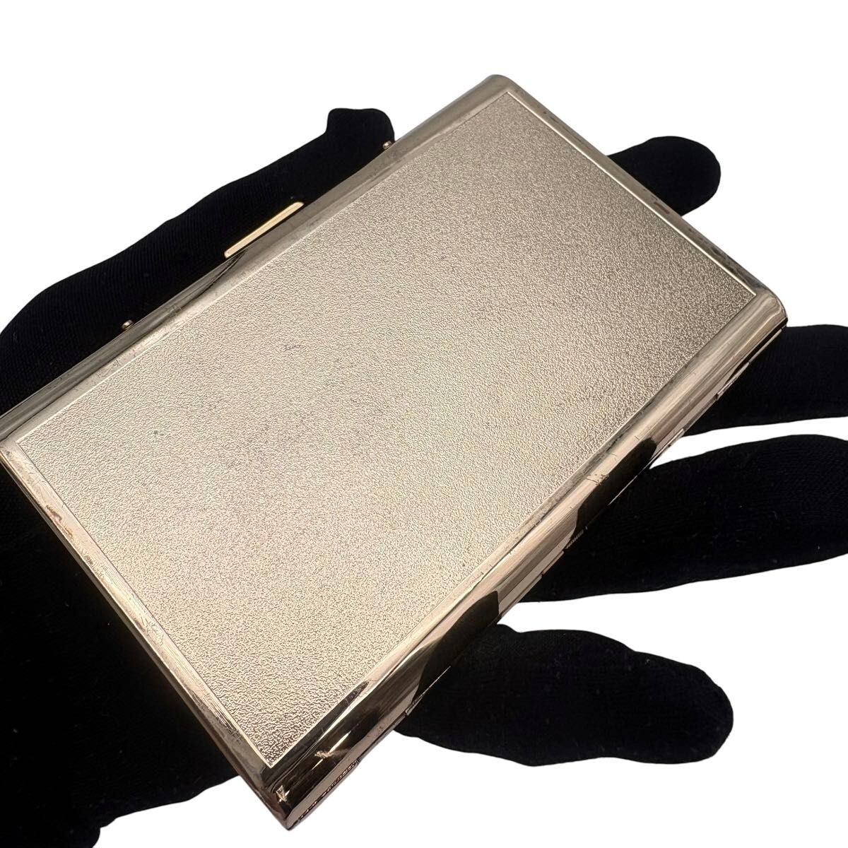 Yves Saint Laurent YSL Cigarette Case Card Holder Vintage Gold Red Black Auth