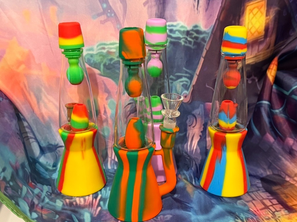Bong Inch LAVA LAMP BONG Silicone Glass Water Pipe Bubbler