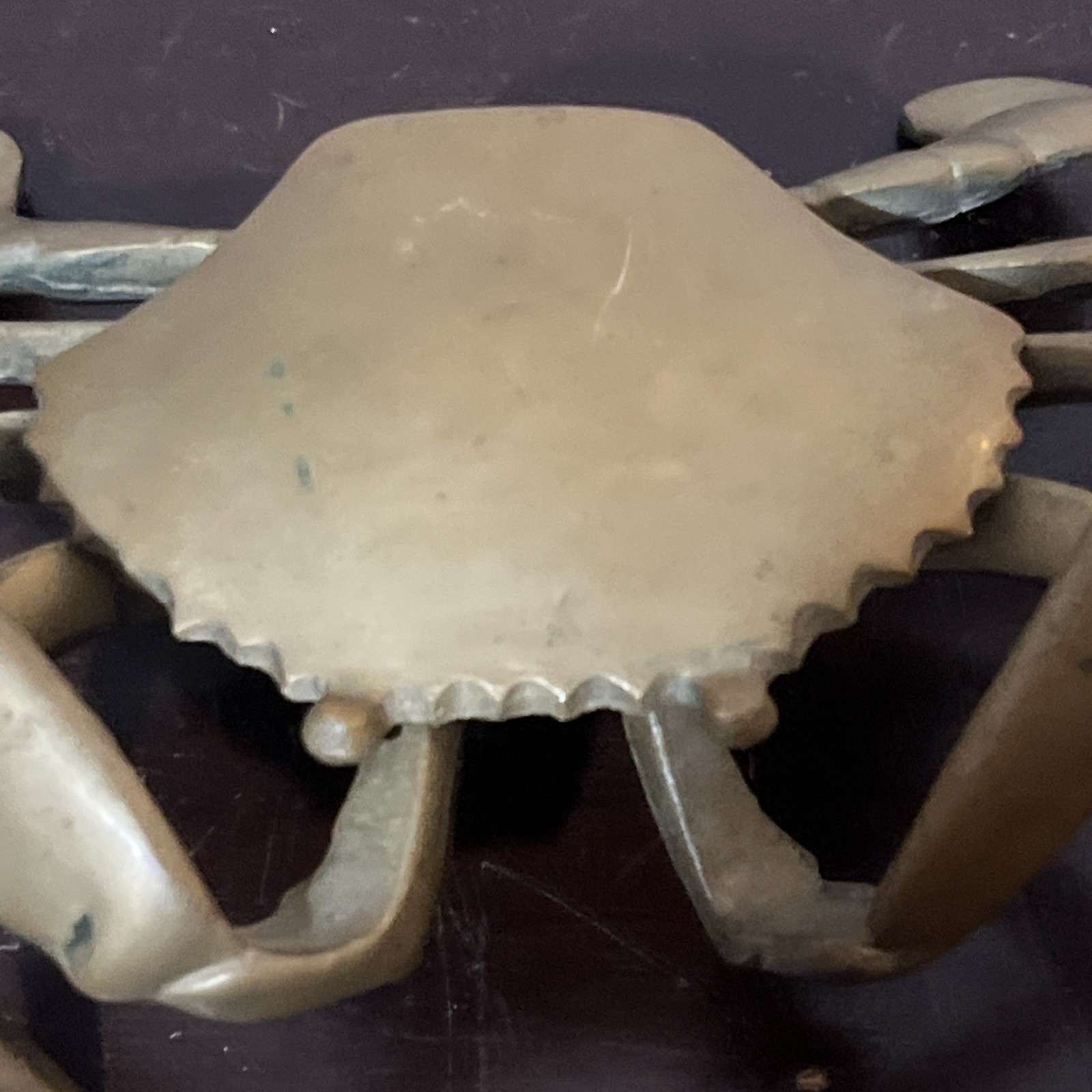 Vintage Hinged Brass Crab Lift Top Trinket Dish Cigarette Ashtray 7 “