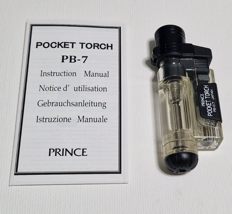 Prince PB-7 Lighter Clear Color Jet Flame New With Box Rare Find