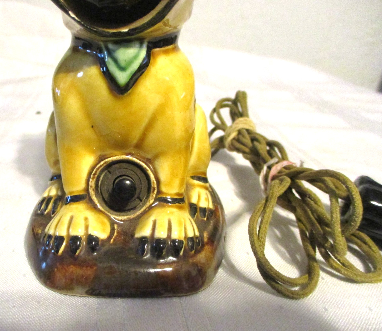 Antique Electric Table Cigarette Lighter of a Dog/Lion is 5″ Tall ( 20’s or 30’s