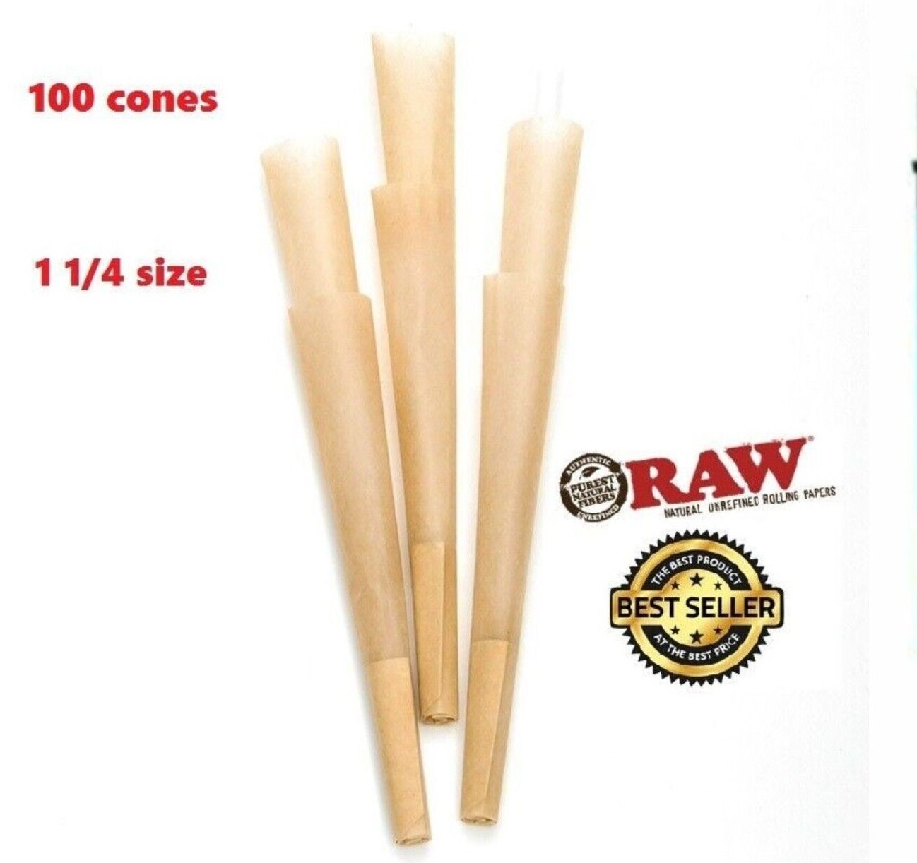 Raw 1 1/4 Size pre rolled Cones with Filter 25 / 50 / 100 / 200 / 300 paper